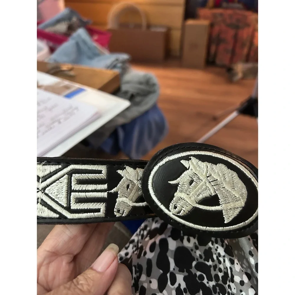 Mens Western Embroidered Horse Belt Buckle Black  White‎ Style Hecht en Mexico